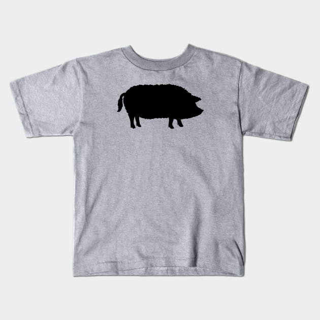 Mangalitsa Pig Silhouette Kids T-Shirt by Coffee Squirrel